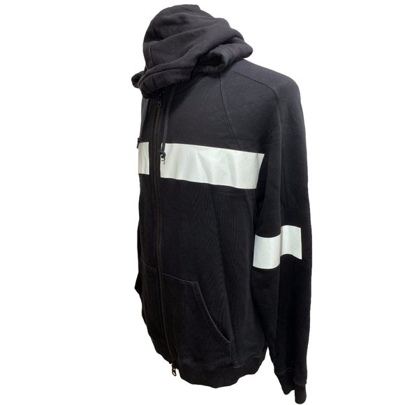 100% Authentic Givenchy Men's Black/White Zip Up Hoodie XLarge - Picture 2 of 13